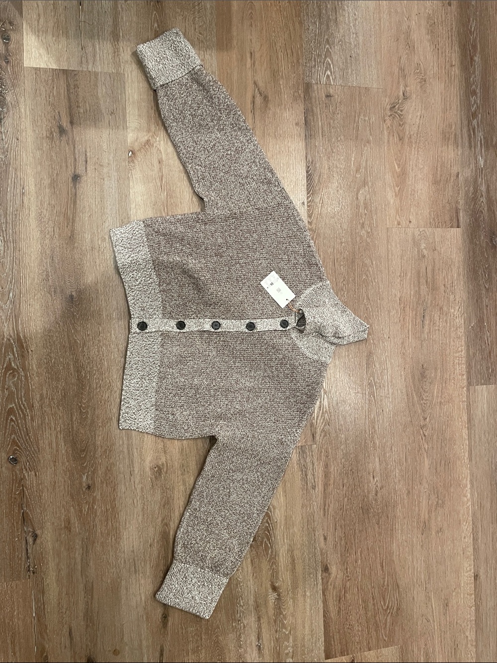Quince Two-Tone Neutral Button Cardigan